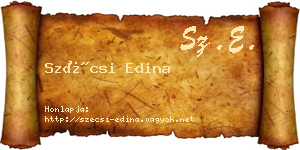 Szécsi Edina névjegykártya