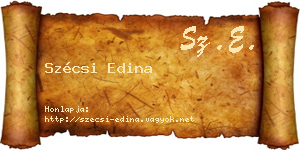 Szécsi Edina névjegykártya