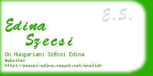 edina szecsi business card
